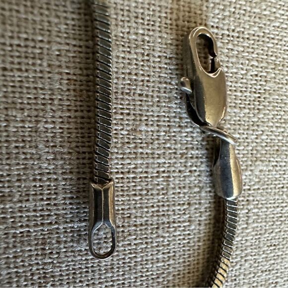 Unmarked Silver-Tone Snake Chain Necklace - 18” - Picture 11 of 16